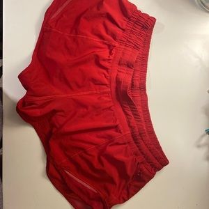 Lululemon 2.5 low rise red shorts